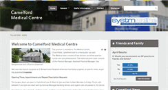 Desktop Screenshot of camelfordmedicalcentre.co.uk